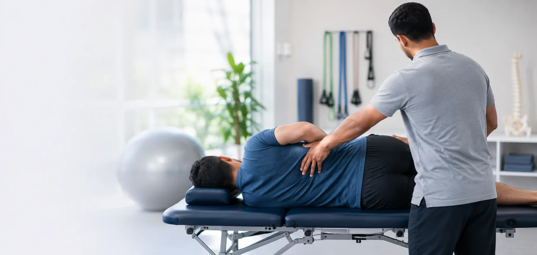 Dr. Tribhuvan Kumar treating a patient at Naaz Physiotherapy Clinic, Patna